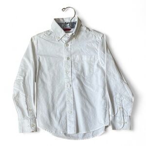 Izod Clean White Polo Classic Long sleeve Button Down Boys Size 8